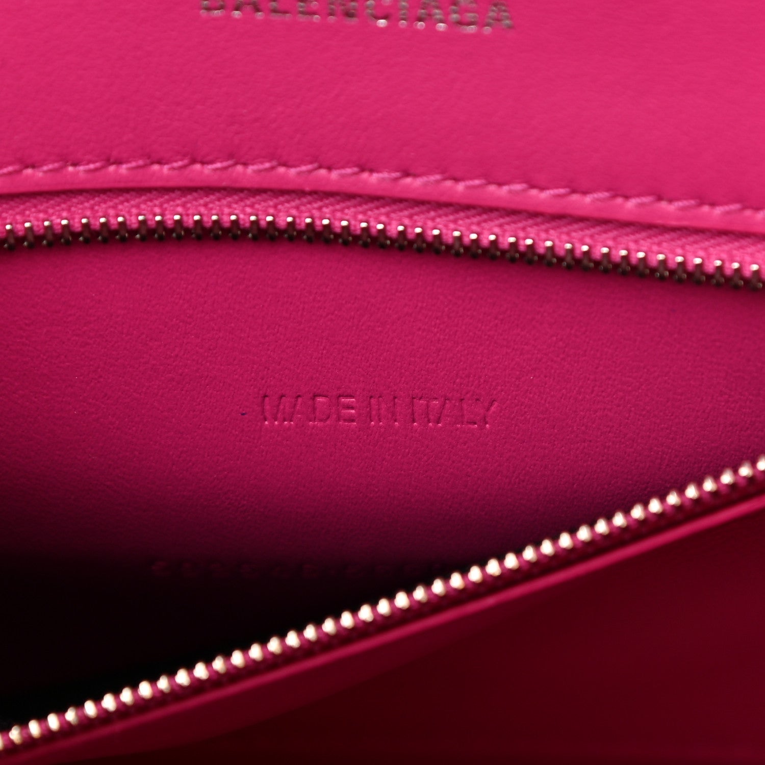 Balenciaga Shiny Calfskin Python Effect Small Hourglass Top Handle Bag Fuchsia Black 7 of 8