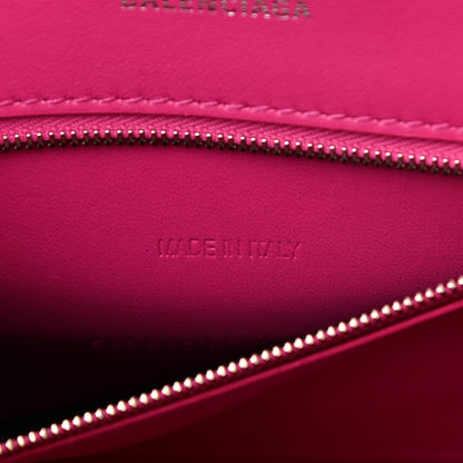 Balenciaga Shiny Calfskin Python Effect Small Hourglass Top Handle Bag Fuchsia Black 7 of 8