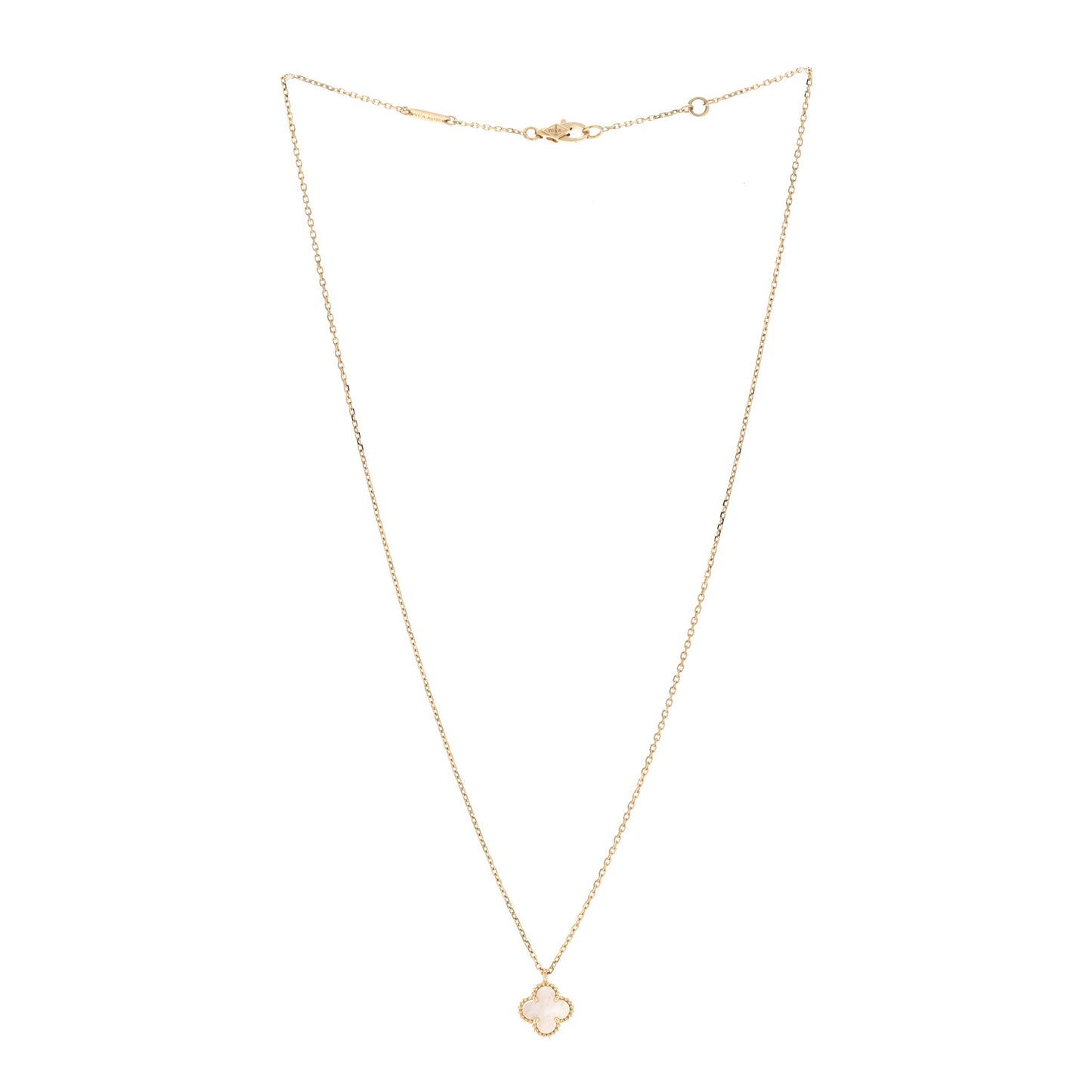 18K Yellow Gold Mother of Pearl Sweet Alhambra Pendant Necklace