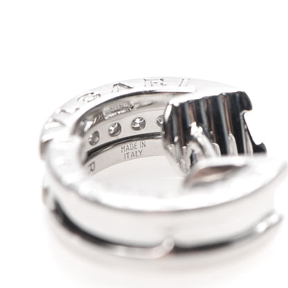 Bulgari 18K White Gold Diamond Small B.Zero1 Hoop Earrings 5 of 5