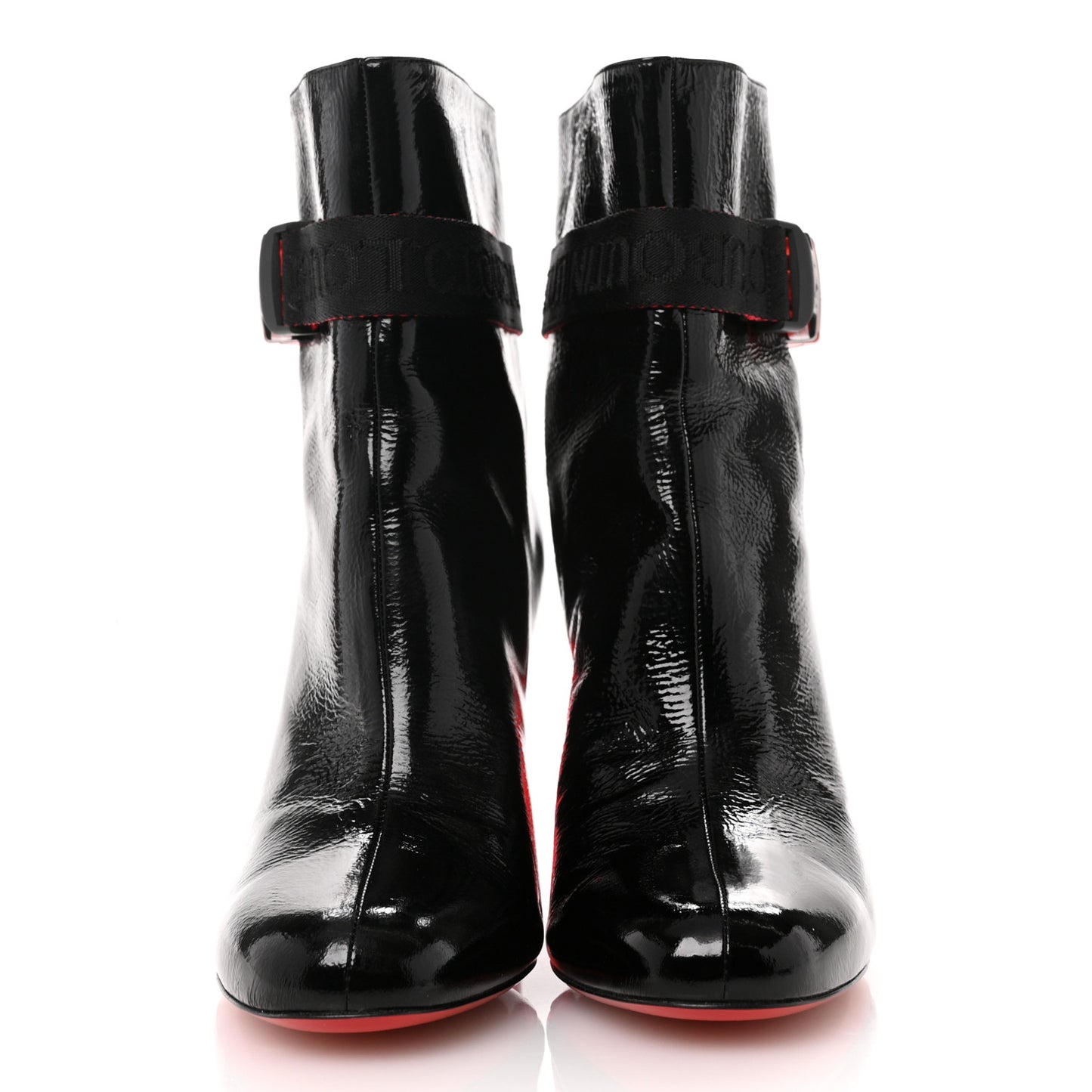 Patent Vogue Plexi Telesiege 85 Ankle Boots 38.5 Black Loubi Transparent