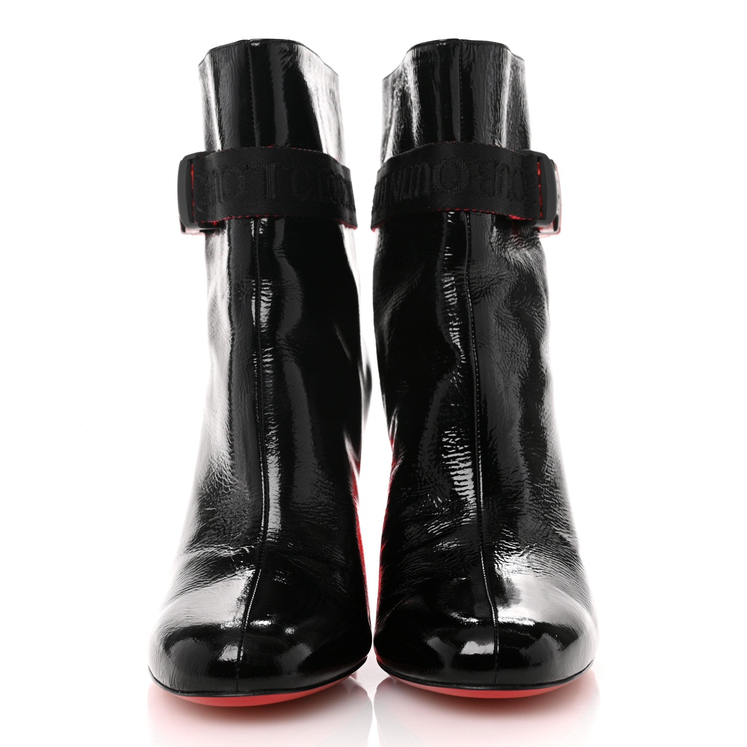Christian Louboutin Patent Vogue Plexi Telesiege 85 Ankle Boots 38.5 Black Loubi Transparent 4 of 10