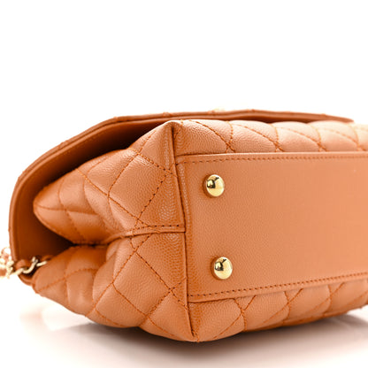 Chanel Caviar Quilted Mini Coco Handle Flap Brown 9 of 10
