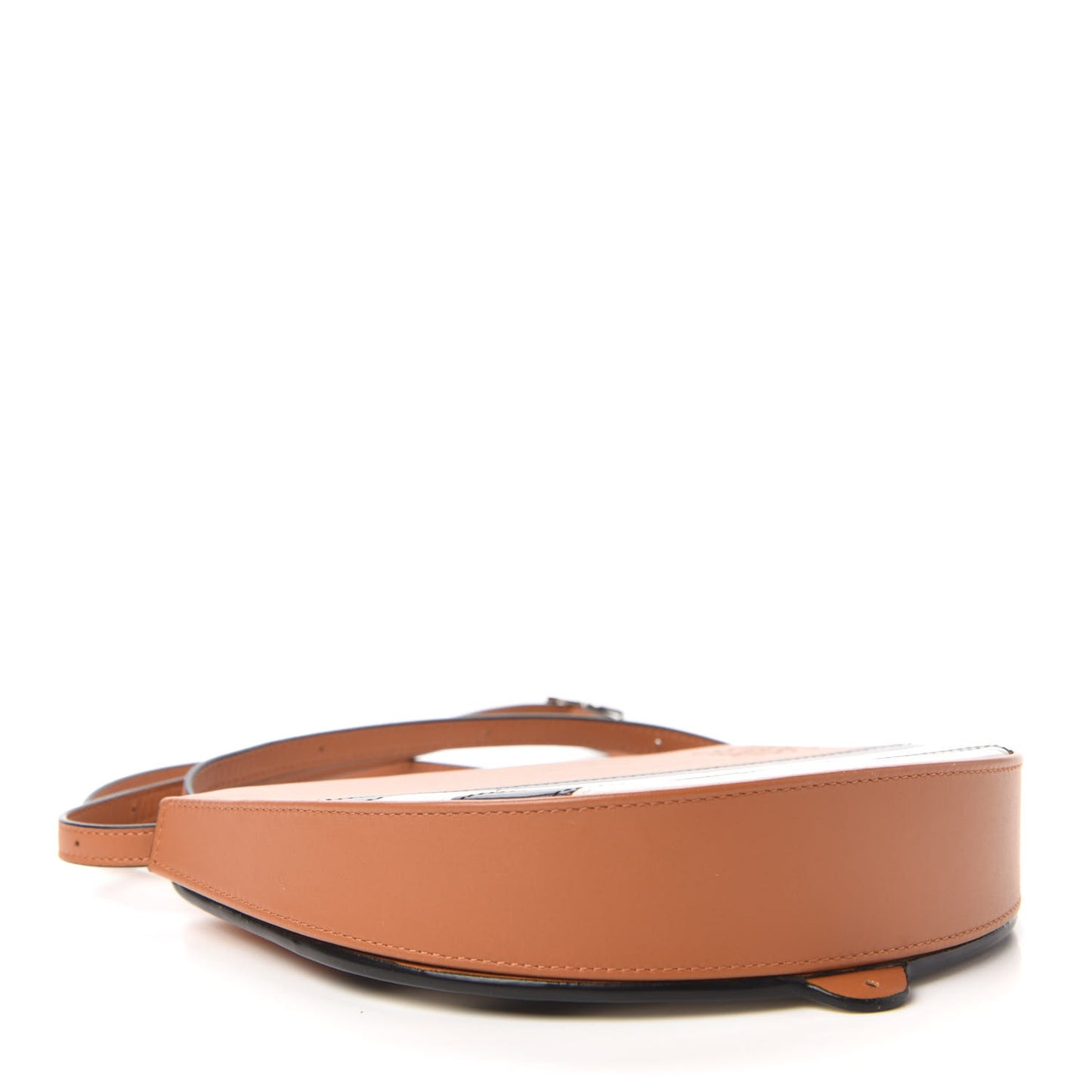 Calfskin Marine Stripe Mini Heel Shoulder Bag Tan
