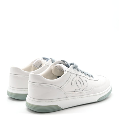 Chanel Kidskin Womens CC Sneakers 38.5 White 5 of 10
