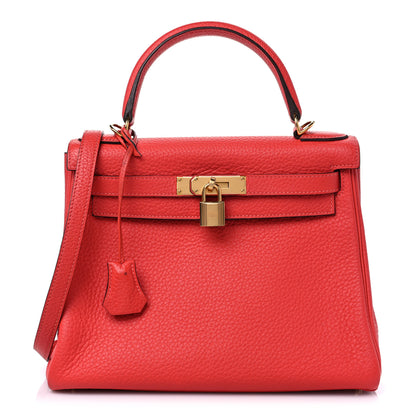 Hermes Taurillon Clemence Kelly Retourne 28 Rouge Pivoine 1 of 17