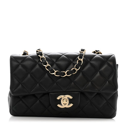 Chanel Lambskin Quilted Mini Rectangular Flap Black 1 of 12