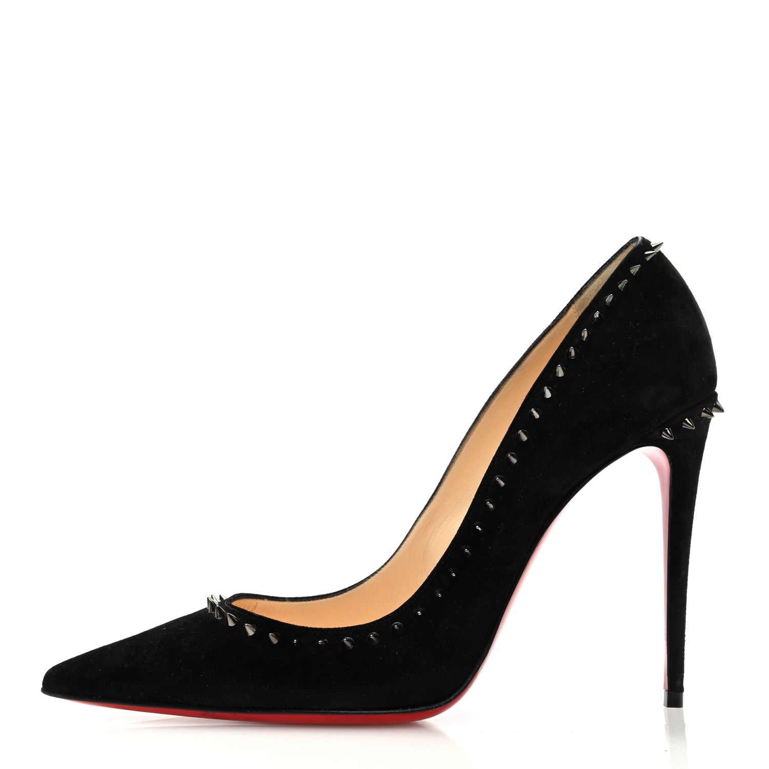 Christian Louboutin Suede Studded Anjalina 85 Pumps 40.5 Black 1 of 8