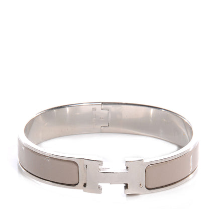 Hermes Narrow Enamel Clic Clac H Bracelet Marron Glace PM 1 of 4