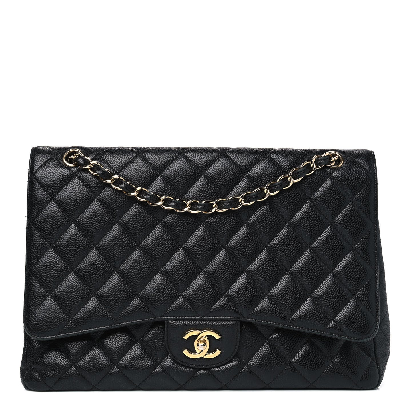 Caviar Quilted Maxi Single Flap Black