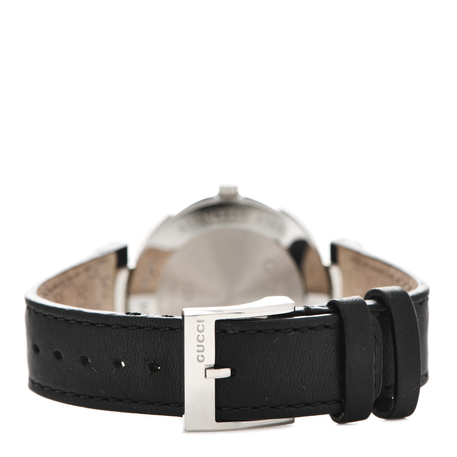 Gucci Stainless Steel Calfskin 37mm Interlocking G Quartz Watch Black 3 of 5