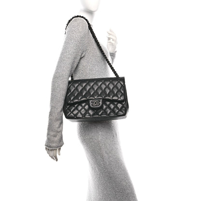 Chanel Lambskin Quilted Jumbo Double Flap So Black 2 of 11
