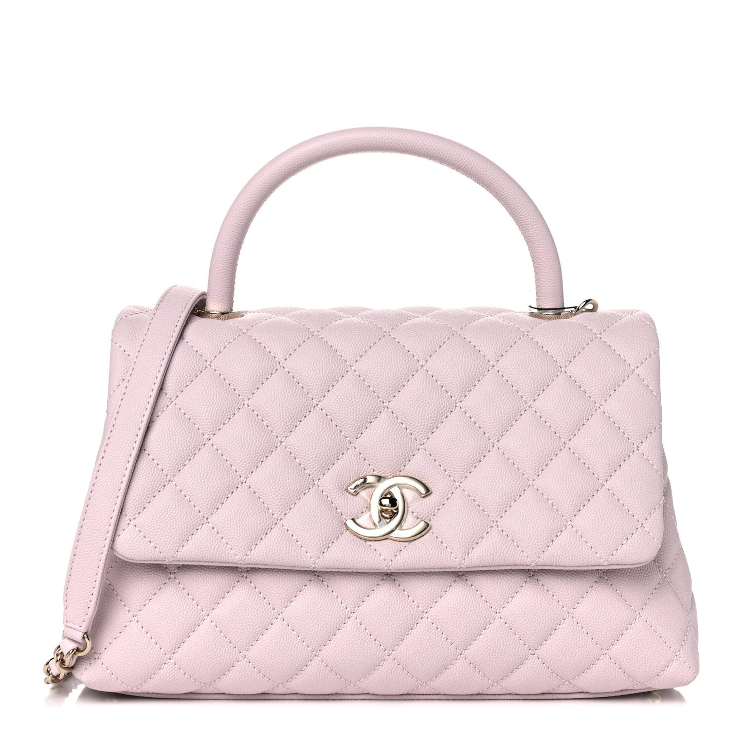 Caviar Quilted Small Coco Handle Flap Lilas Lilac