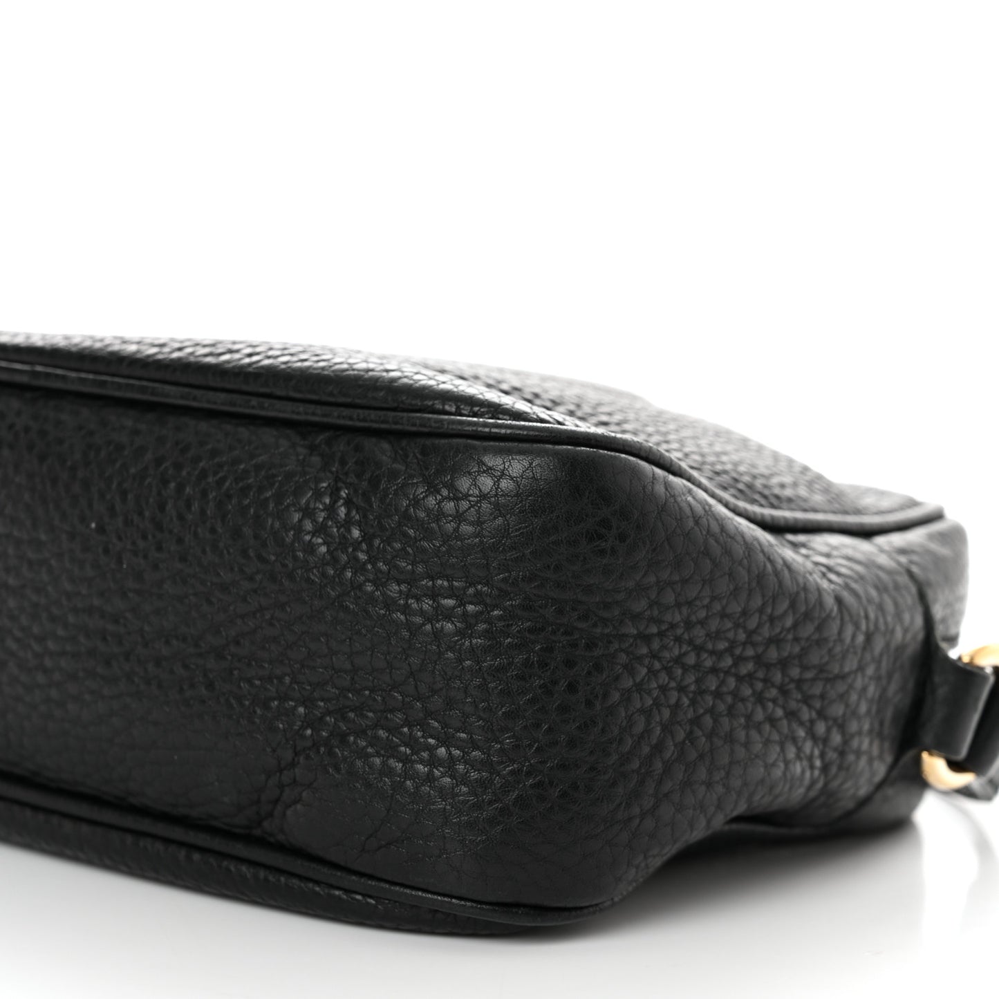 Pebbled Calfskin Small Soho Disco Bag Black