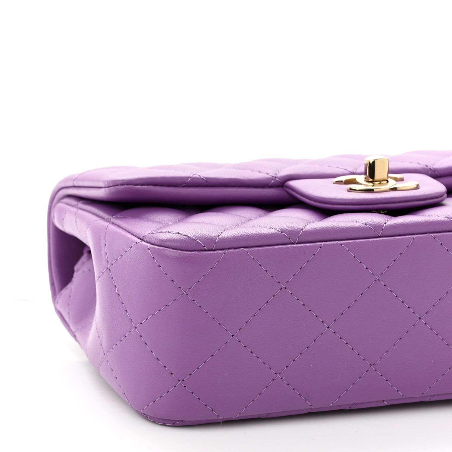 Chanel Lambskin Quilted Mini Rectangular Flap Purple 9 of 10