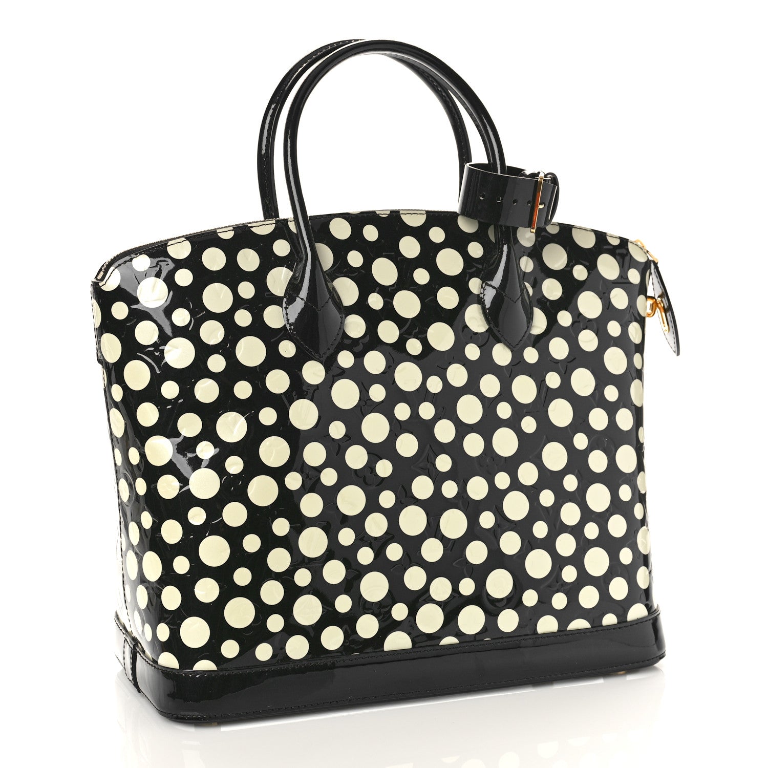 Louis Vuitton Vernis Kusama Infinity Dots Lockit MM Black 3 of 9