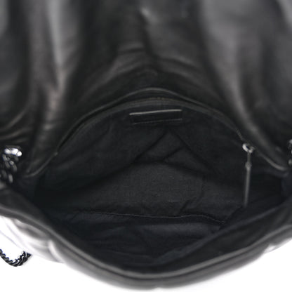 Saint Laurent Lambskin Quilted Monogram Monochrome Medium Loulou Puffer Chain Satchel Black 5 of 11