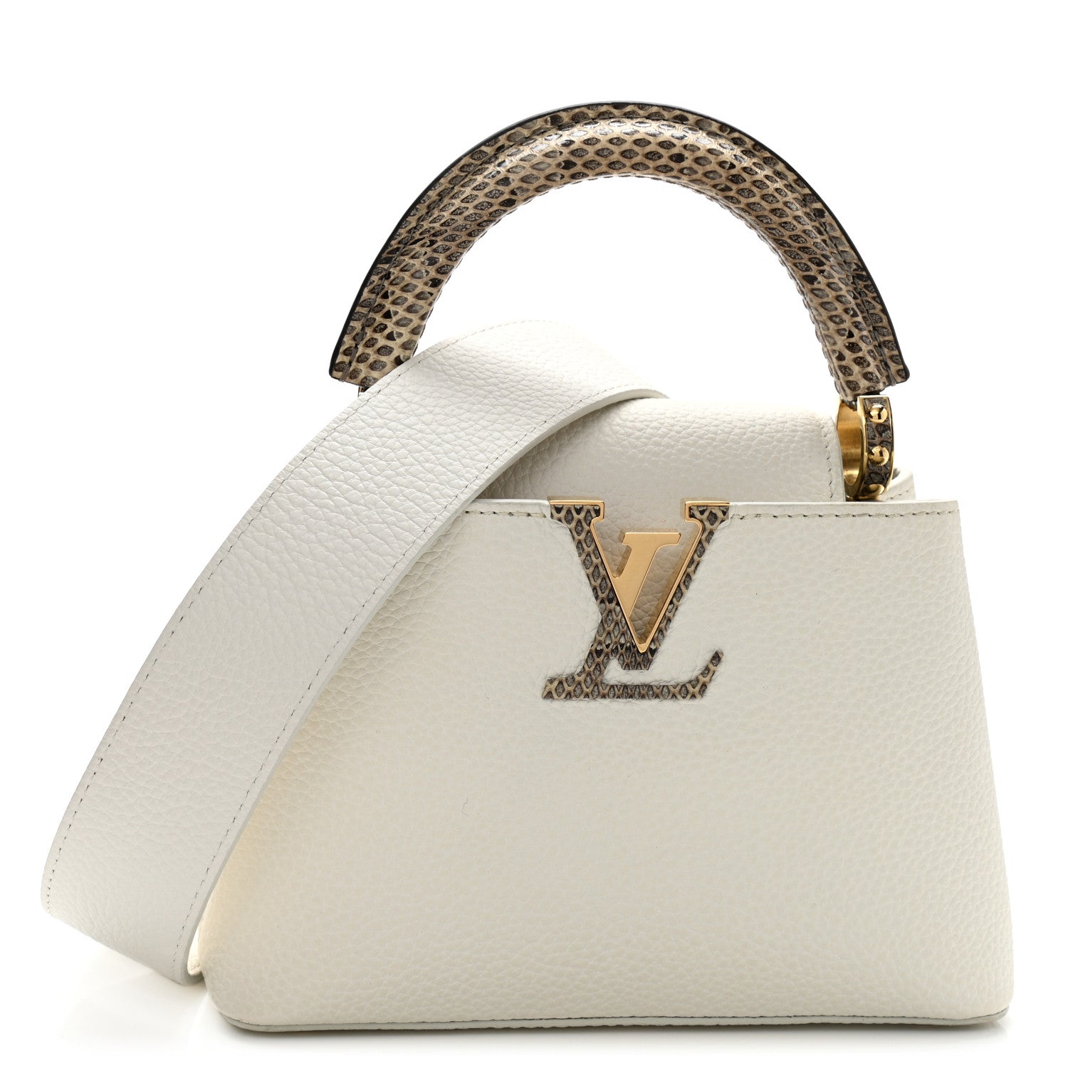 Louis Vuitton Taurillon Ayers Capucines Mini White Snow White 1 of 10