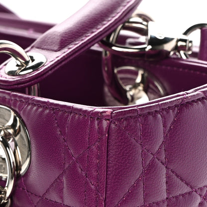 Christian Dior Lambskin Cannage Medium Lady Dior Purple 12 of 15