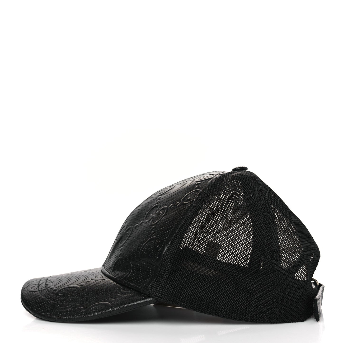 Calfskin Mesh GG Tennis Embossed Gary Baseball Hat L Black