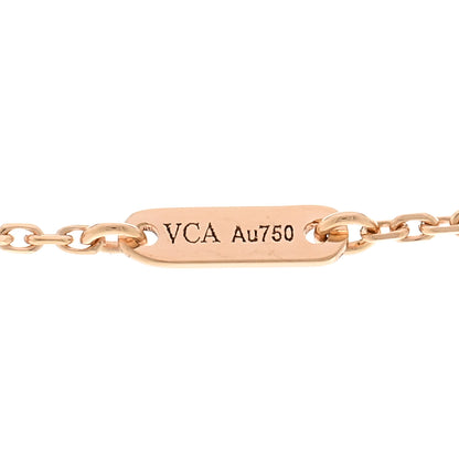 Van Cleef & Arpels 18K Rose Gold Carnelian Sweet Alhambra Pendant Necklace 4 of 6