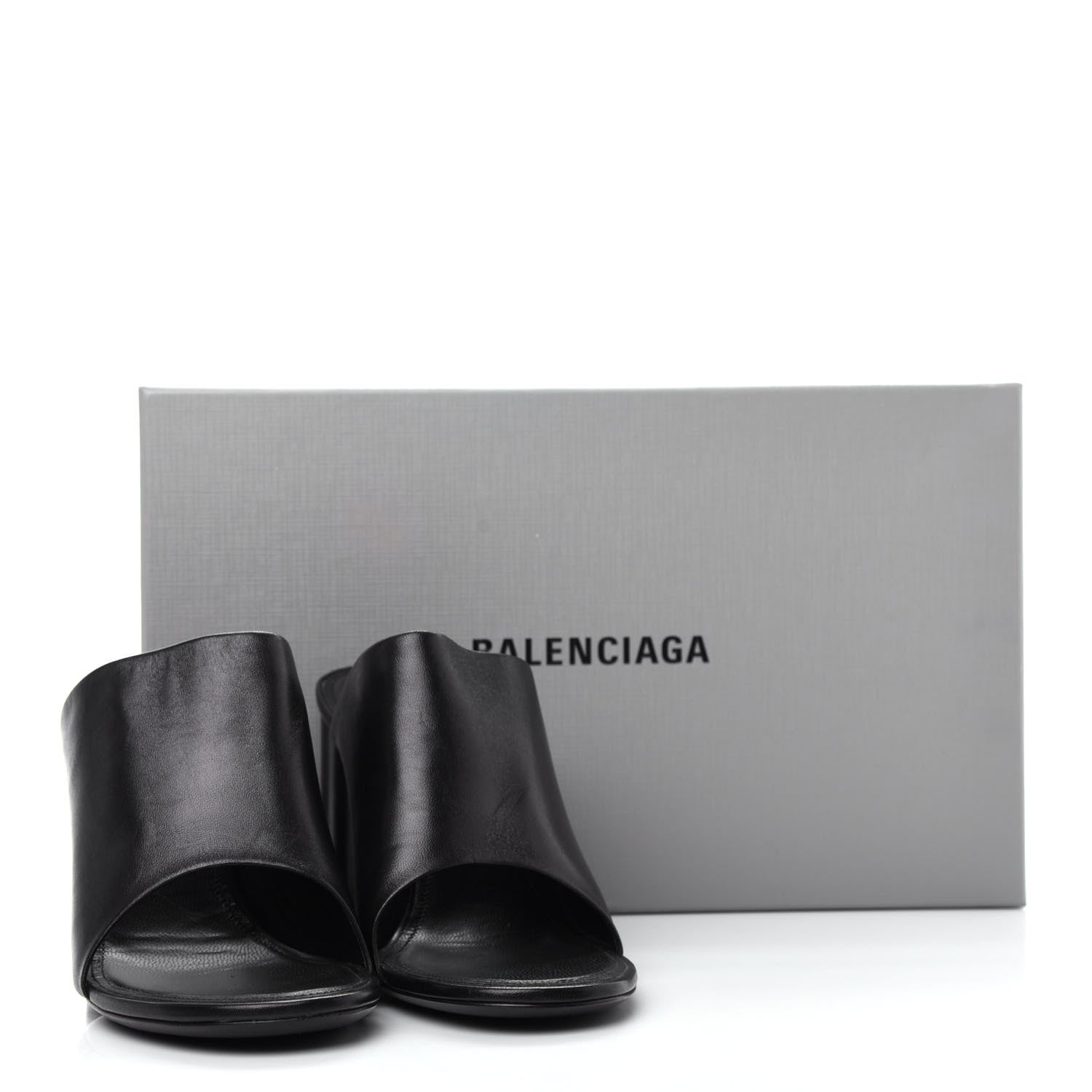 Balenciaga Shiny Sheepskin Oval 90mm Sandals 38.5 Black 11 of 11