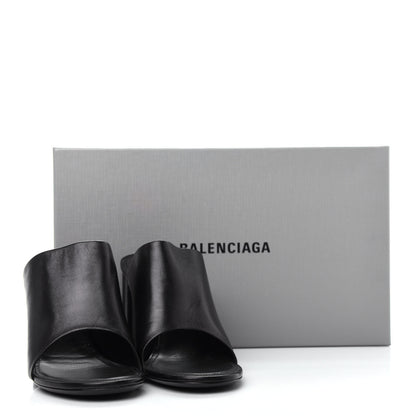 Balenciaga Shiny Sheepskin Oval 90mm Sandals 38.5 Black 11 of 11