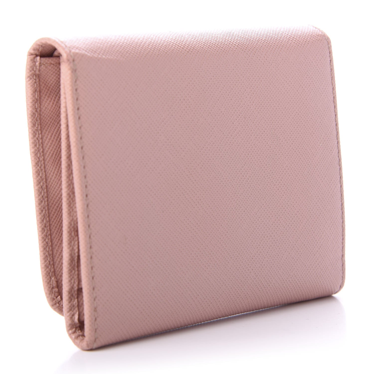 Prada Saffiano Metal Tri-Fold Wallet Orchidea 3 of 8