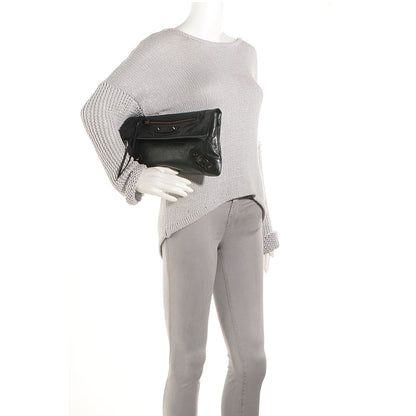 Balenciaga Agneau Classic Hardware Envelope Clutch Black 1 of 10