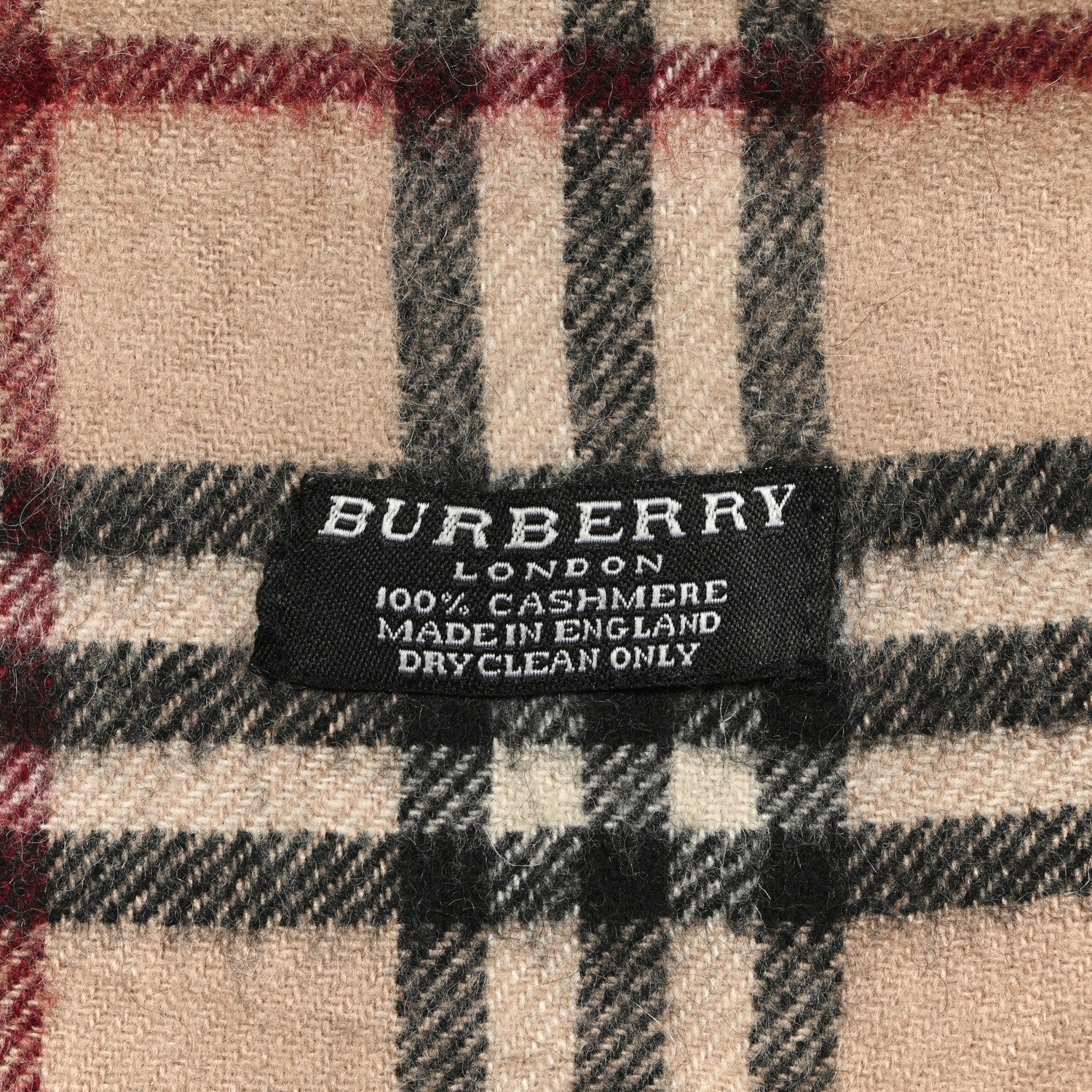 Burberry Cashmere Check Fringe Scarf Archive Beige 3 of 5