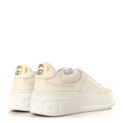 Gucci Calfskin GG Tennis Embossed Perforated Womens Platform 55mm Sneakers 39 Great White 5 of 10