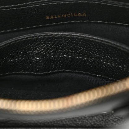 Balenciaga Signature Grained Calfskin XXS Ville Top Handle Bag Black White 7 of 10