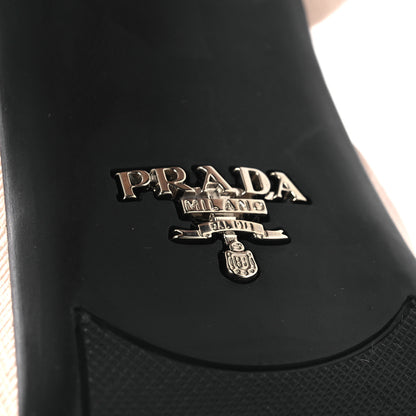 Prada Vernice Saffiano Embossed Crisscross Platform 20/65mm Sandals 37.5 Beige 8 of 14