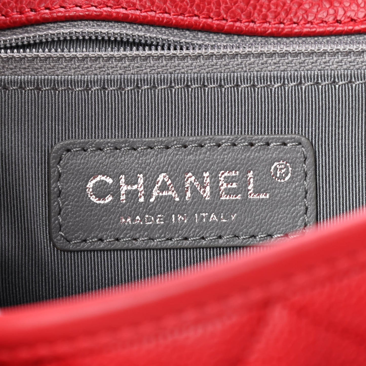 Caviar Quilted Large French Riviera Flap Red