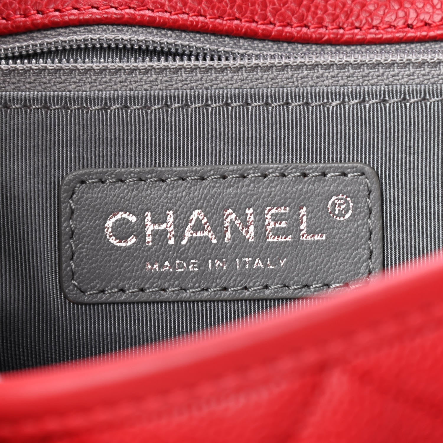 Chanel Caviar Quilted Large French Riviera Flap Red 6 of 10