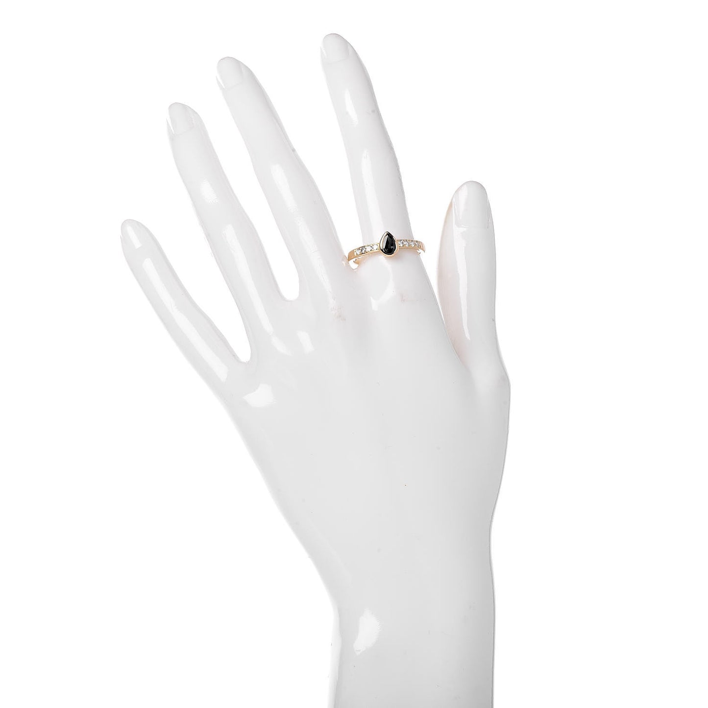 18K Yellow Gold Blue Sapphire Diamond Ring 57 8