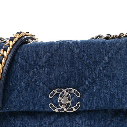 Chanel Denim Quilted Medium Chanel 19 Flap Blue 8 of 10