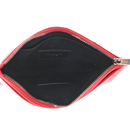 Saint Laurent Crinkled Calfskin Matelasse Niki Bill Pouch Red 5 of 10