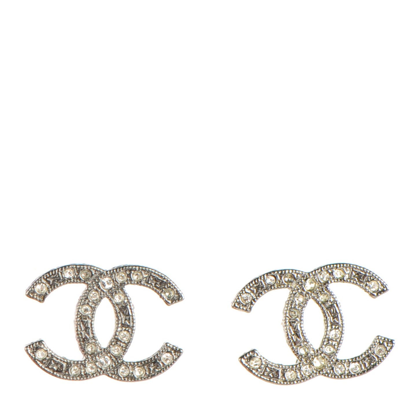 Crystal CC Earrings Silver