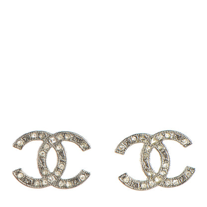 Chanel Crystal CC Earrings Silver 1 of 5