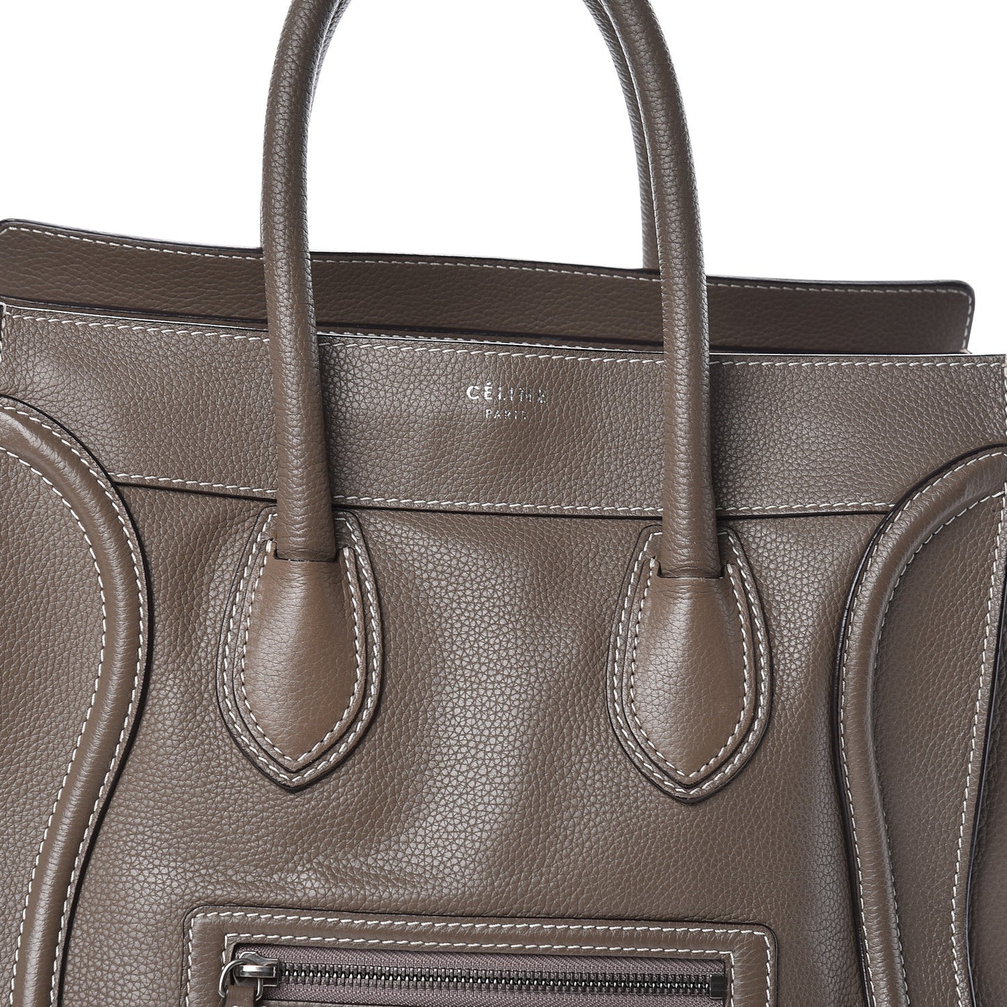 Drummed Calfskin Mini Luggage Souris