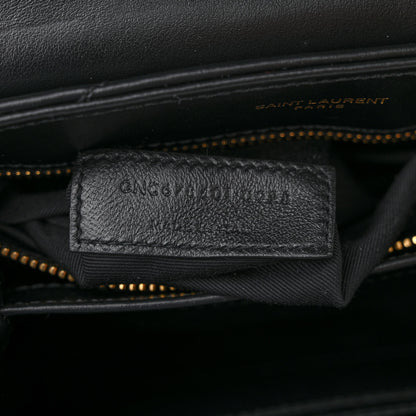 Saint Laurent Calfskin Y Quilted Monogram Toy Loulou Crossbody Bag Black 7 of 12