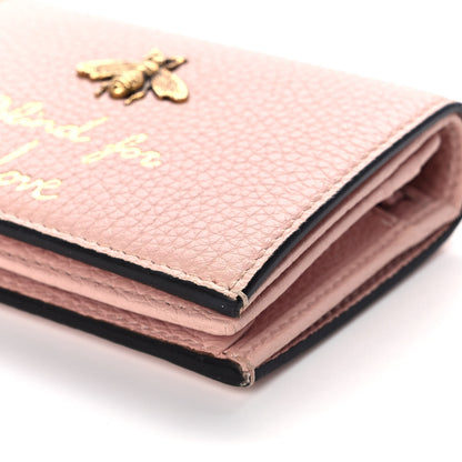 Gucci Cellarius Calfskin Blind for Love Animalier Card Case Perfect Pink 10 of 11