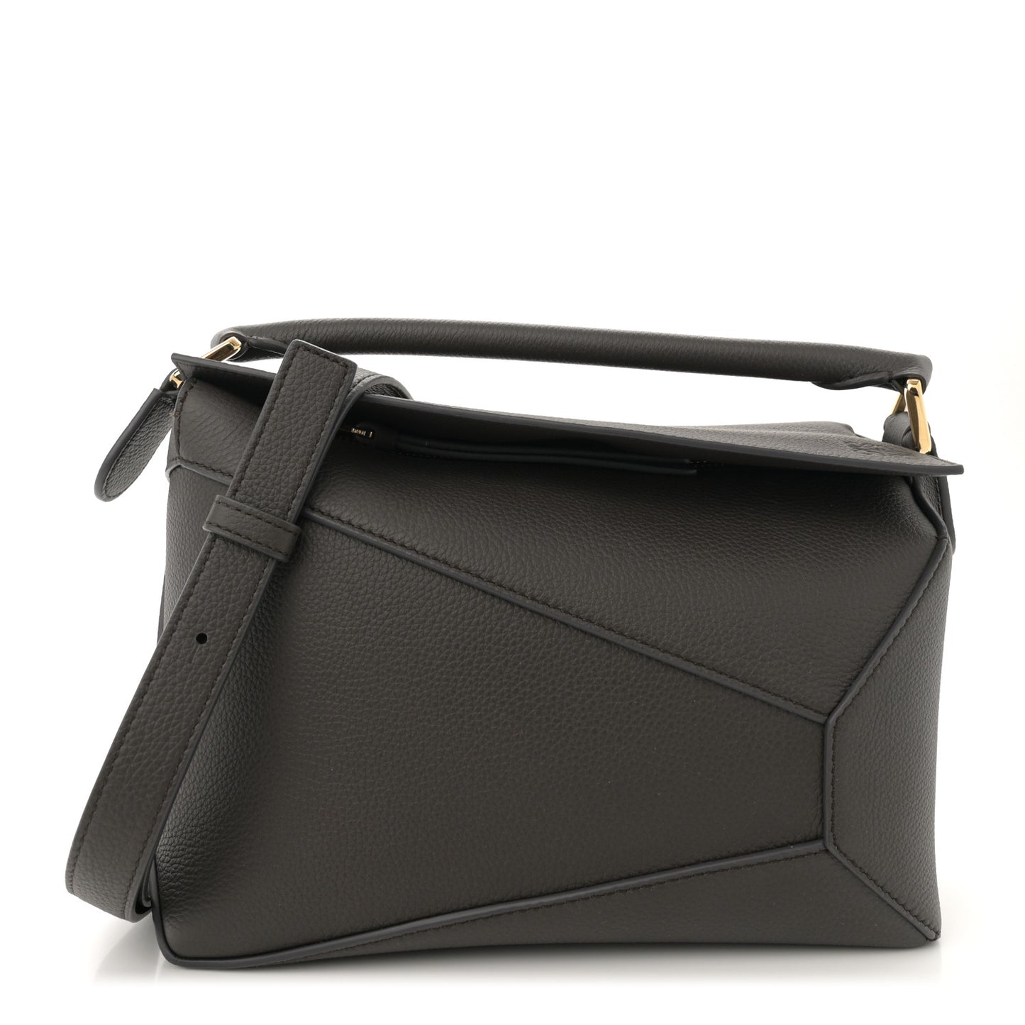 Soft Grained Calfskin Small Puzzle Edge Bag Dark Grey
