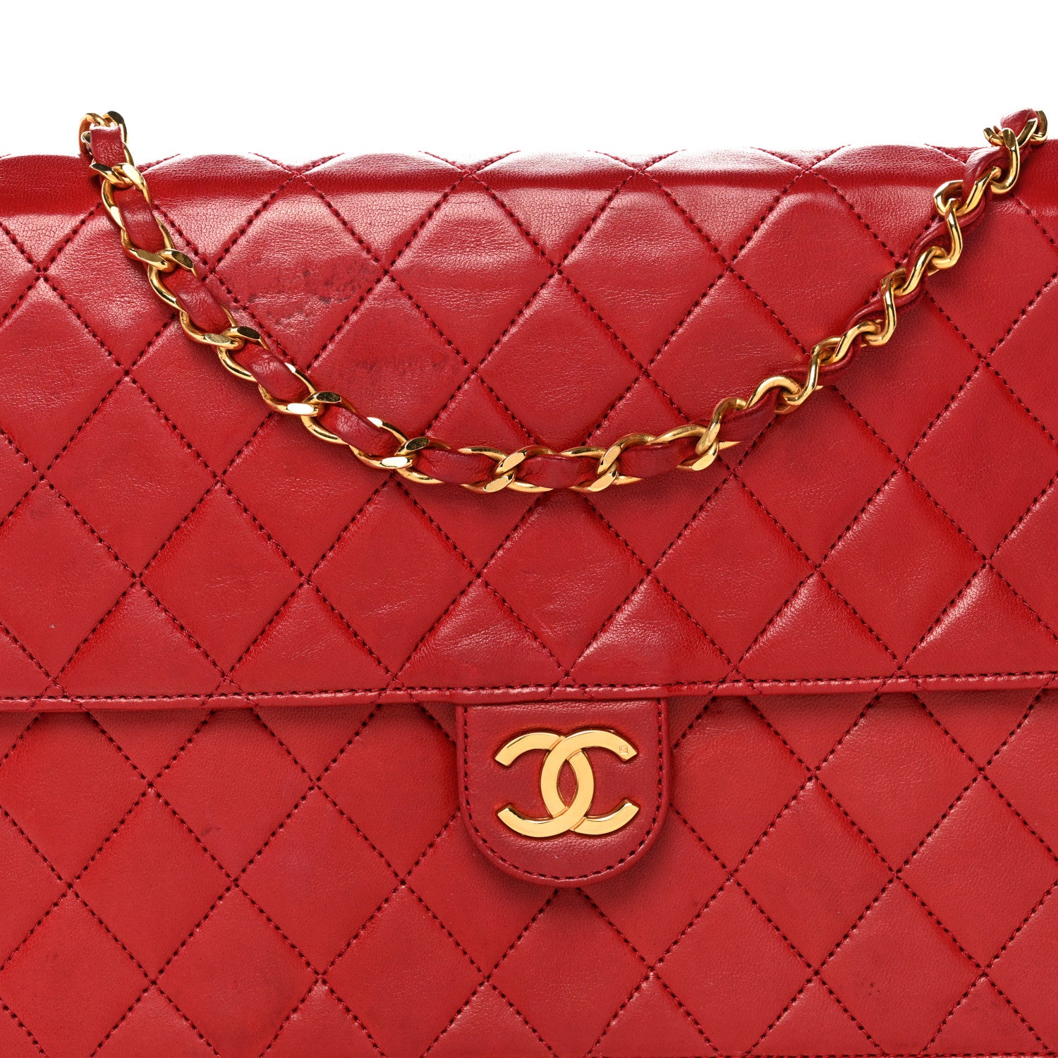 Chanel Lambskin Quilted Medium Single Flap Red 7 of 11
