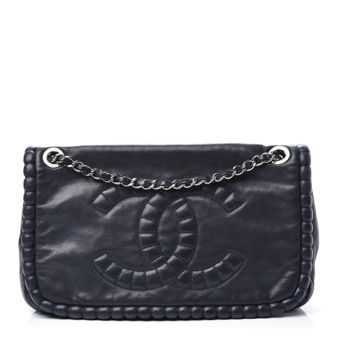 Calfskin Medium On the Bund Flap Navy