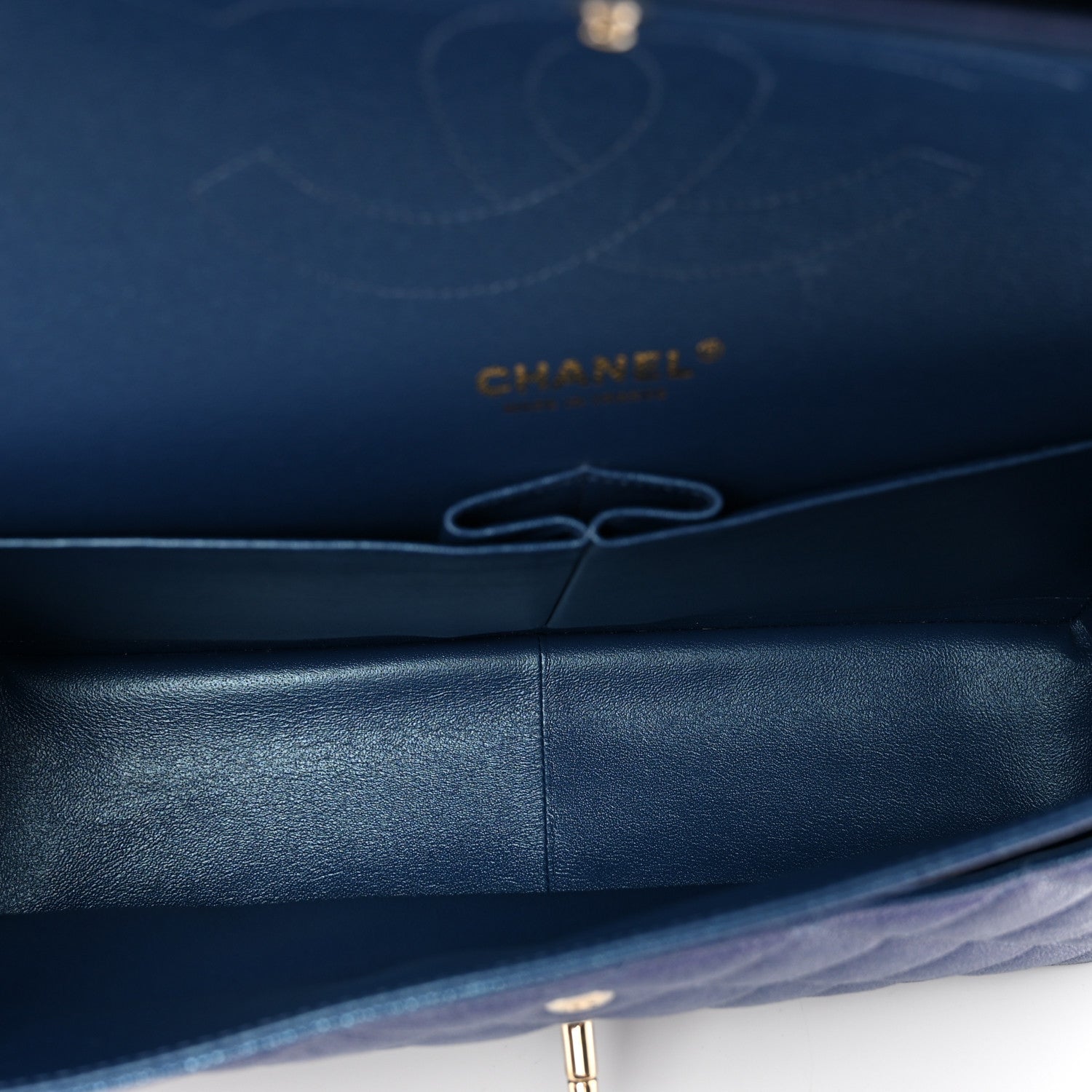 Chanel Iridescent Caviar Quilted Jumbo Double Flap Dark Blue 6 of 10