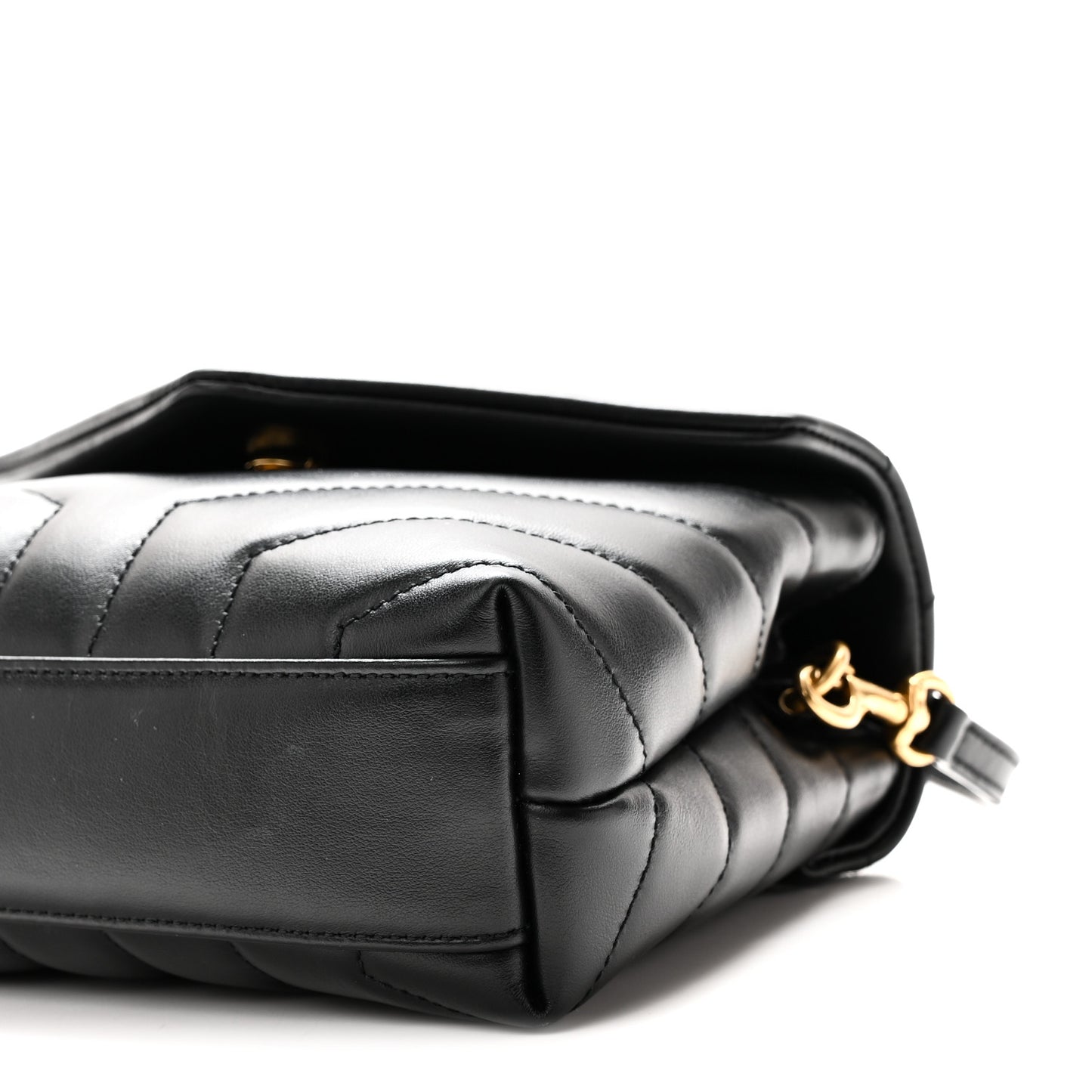 Calfskin Y Quilted Monogram Toy Loulou Crossbody Bag Black