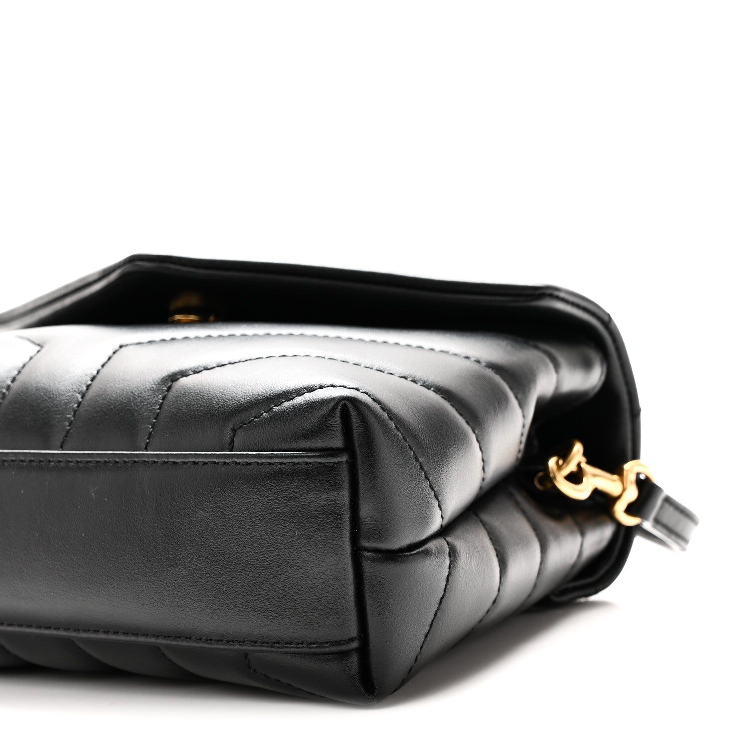 Saint Laurent Calfskin Y Quilted Monogram Toy Loulou Crossbody Bag Black 10 of 11