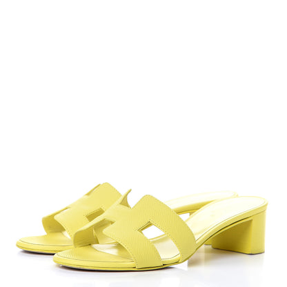 Hermes Epsom Oasis Sandals 37 Jaune Pollen 3 of 16